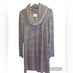 Anthropologie Saturday Sunday cowl neck sweater gray marled dress medium